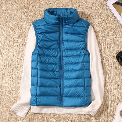 Amira | Lichtgewicht donsbodywarmer met plooidetail