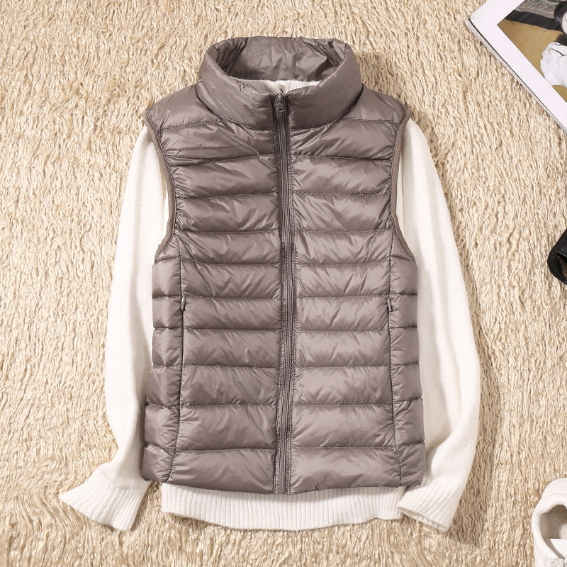 Amira | Lichtgewicht donsbodywarmer met plooidetail