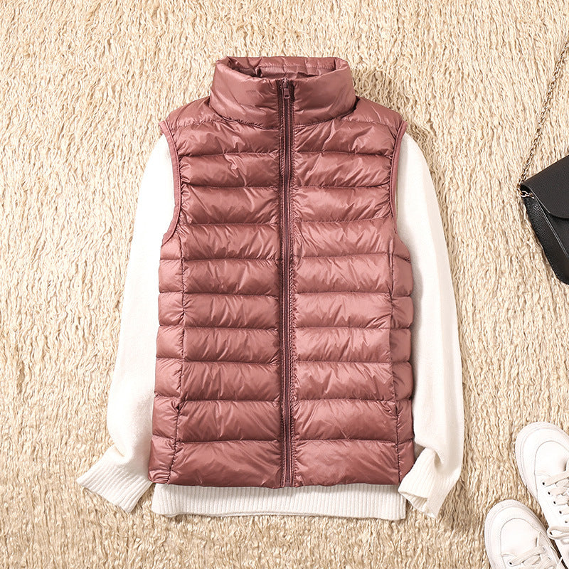 Amira | Lichtgewicht donsbodywarmer met plooidetail