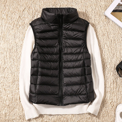 Amira | Lichtgewicht donsbodywarmer met plooidetail