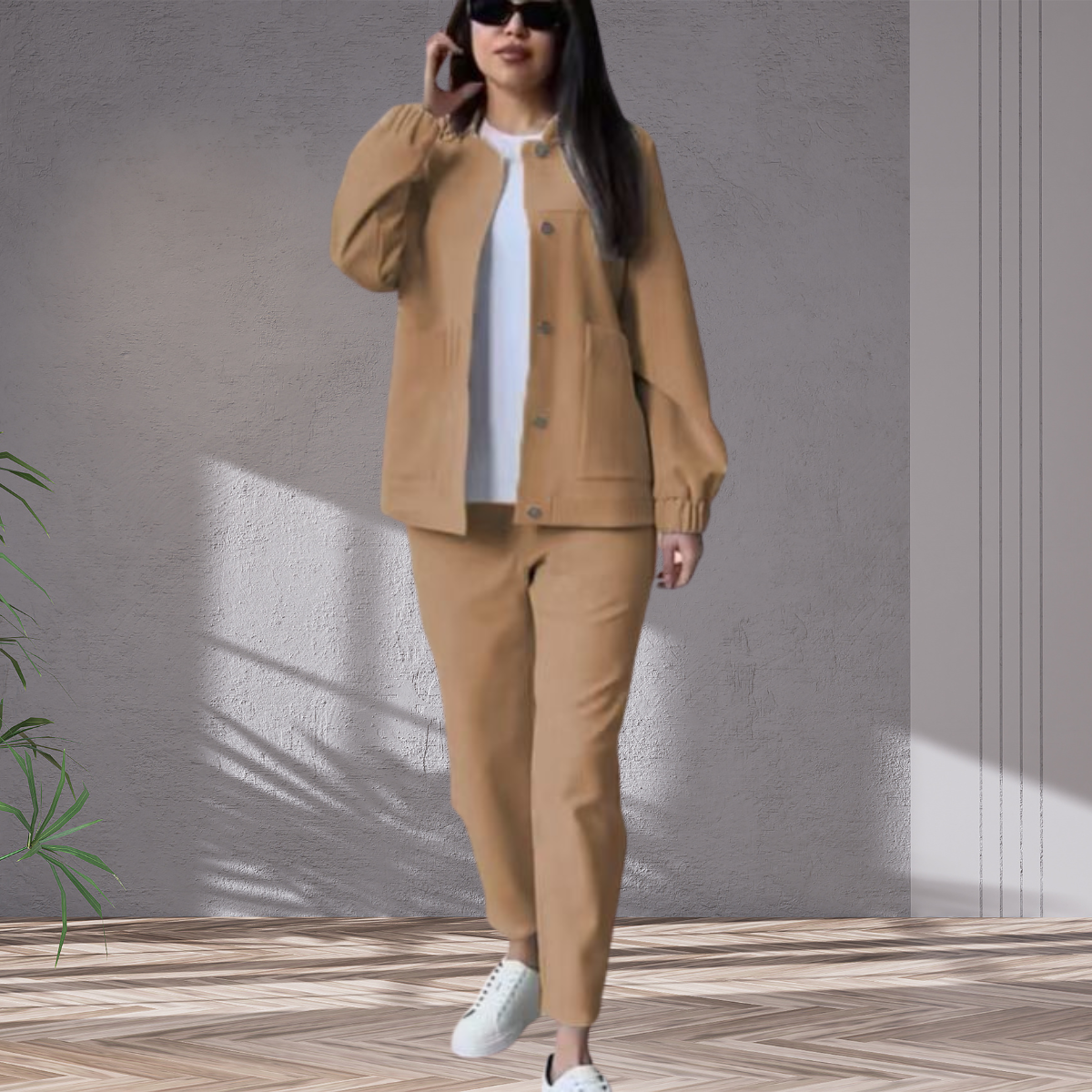 Cassy | Casual tweedelig knopen pak