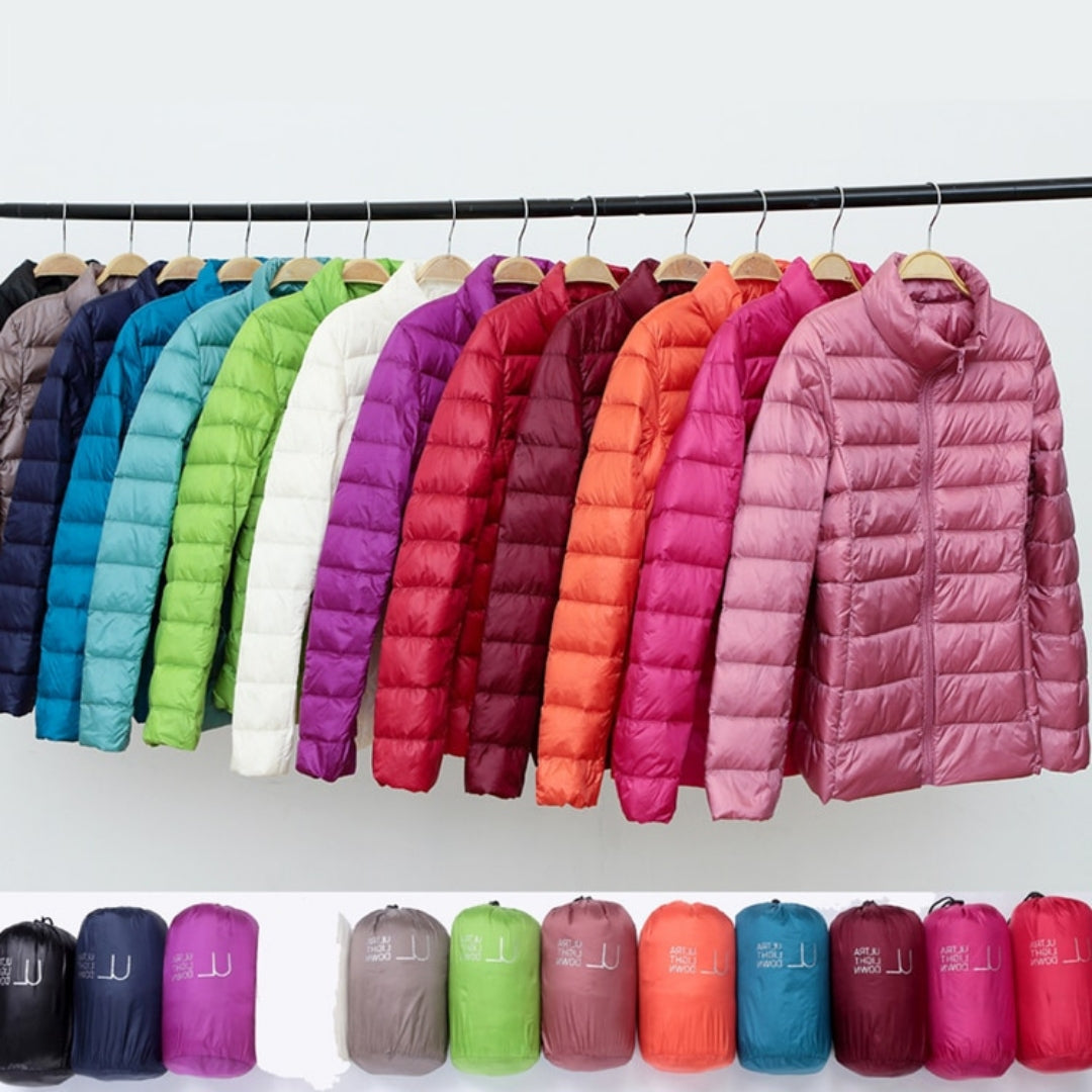 Myra | Ultralichte donsjas met elegante plooien