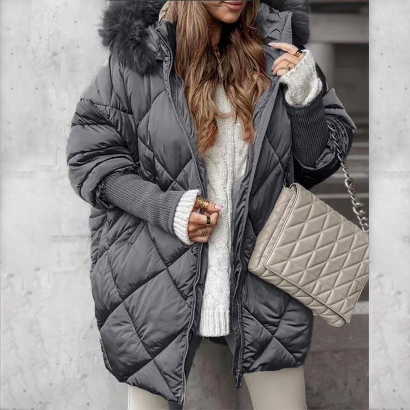 Emmy | Parka met gebreide mouwen
