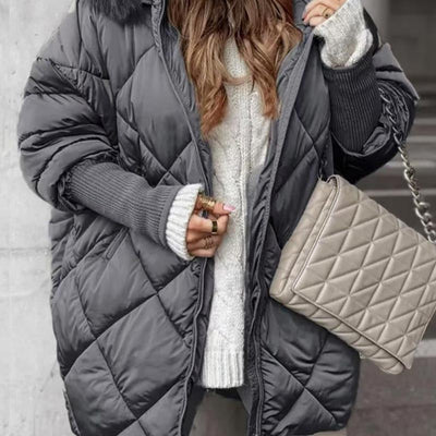 Emmy | Parka met gebreide mouwen